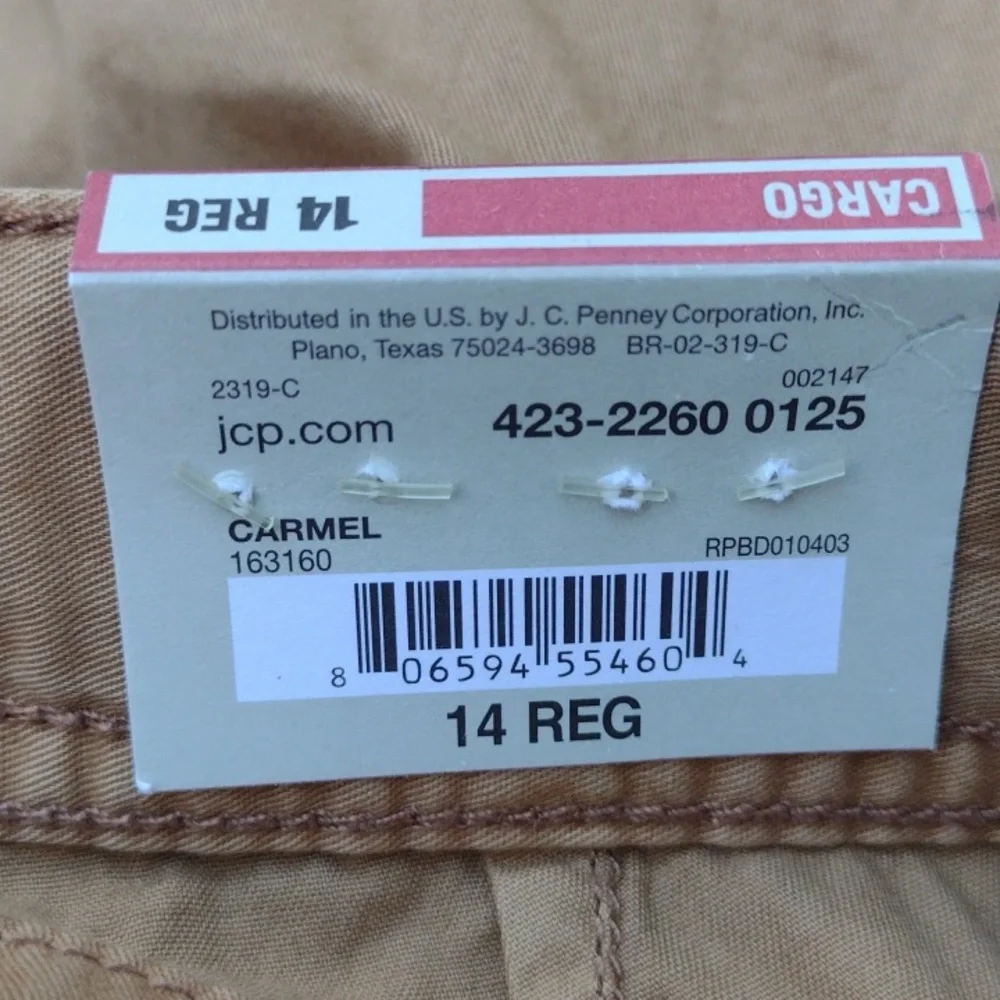 Arizona Tan Carmel Cargo Shorts with Belt Boy's 14 NWT